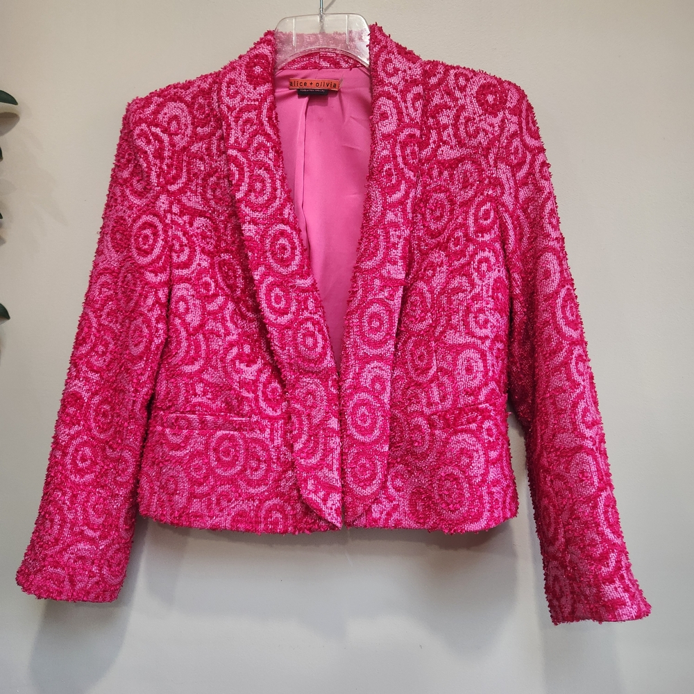 Alice + Olivia Vibrant Pink Women's Jacket M Made in New York City.